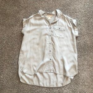 C&C California Gray Button Down Blouse